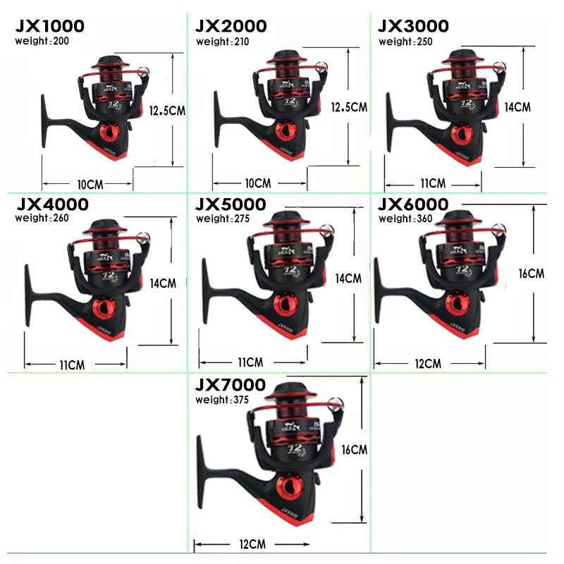 Спиннинговая Рыболовная катушка металлическая катушка 12 шарикоподшипник JX1000-7000 серия 5,5: 1 спиннинговая Катушка лодка рок рыболовное колесо Катушка