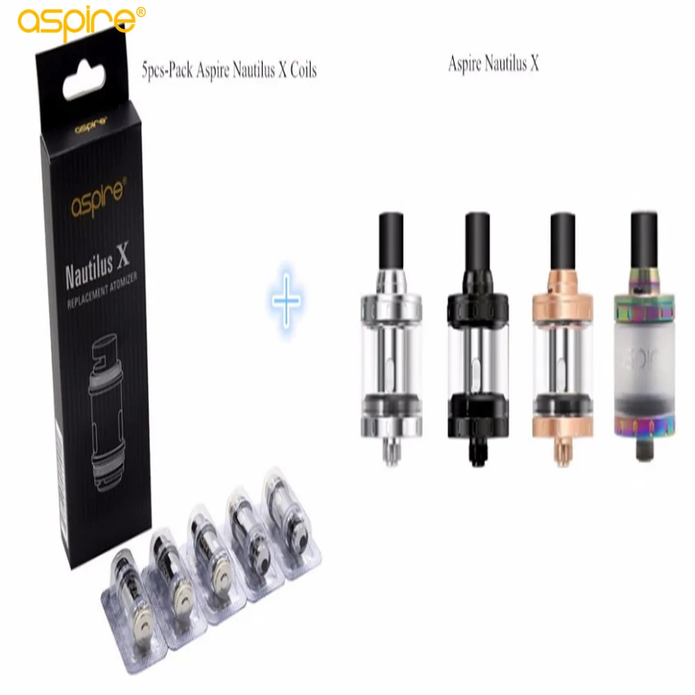 Оригинальный Aspire Nautilus X бак и 5 шт. сменная катушка для электронной сигареты