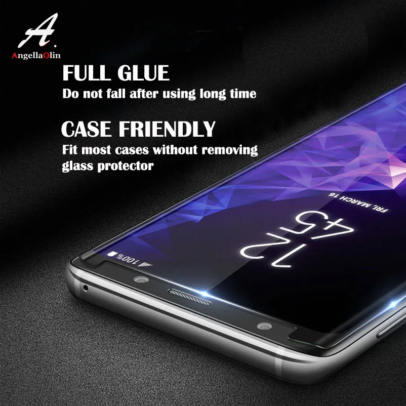 

FULL GLUE Tempered Glass Screen Protector For Samsung galaxy Note 10 Plus s10 E S9 S8 S7 S6 Edge 9 8 Case Friendly Film 6D