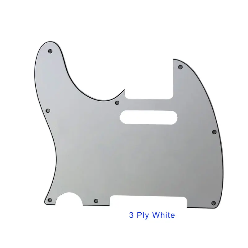 Pleroo Гитары аксессуары для левой руки Pickguards для американский Стандартный Tele гитара Telecaster 8 Винт гитара отверстия защитная пластина - Цвет: 3 ply white