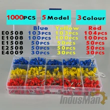 1000pcs/lot  Bootlace cooper Ferrules kit set Wire Copper Crimp Connector Insulated Cord Pin End Terminal