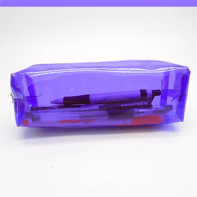 1 шт. прозрачный пластиковый чехол для карандашей качество PU школьные принадлежности Bts канцелярский Подарочный чехол для карандашей школьный милый пенал Bts школьный - Цвет: Purple