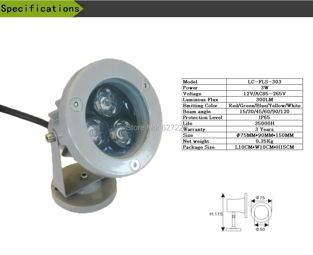 Высокого качества 3 W светодиодный прожекторы IP65 высокомощный прожектор 12 V 110 V 220 V сигнальные лампы Блеск елка огни газон лампы 4 шт./лот