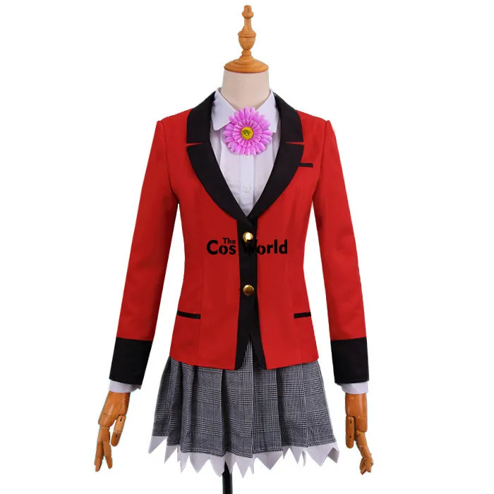 Kakegurui Yumemite Yumemi School Uniform Dress Coat Shirt Skirt Cosplay Costumes