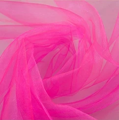 HAOCHU 0,75*10 м прозрачная органза со стразами Свадебные украшения для стула «сделай сам» створки стол бегуны тюль рулон вечерние фоны - Цвет: hot pink
