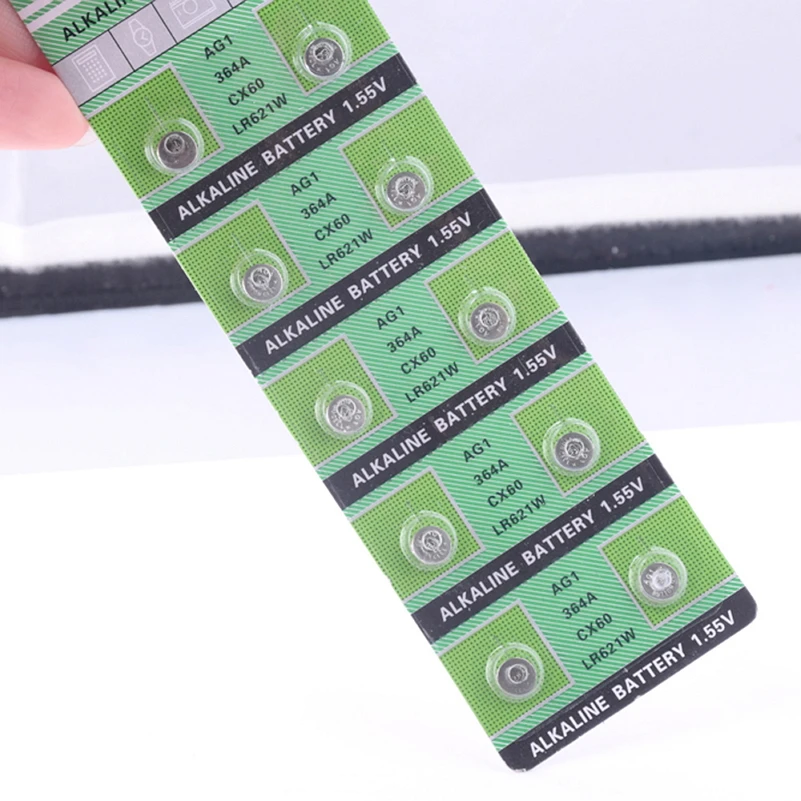 10PCS Watch Battery 364A 621 AG1 1.55V LR621W Alkaline Watch Accessories  Electronic Battery Button Coin Cell Batteries