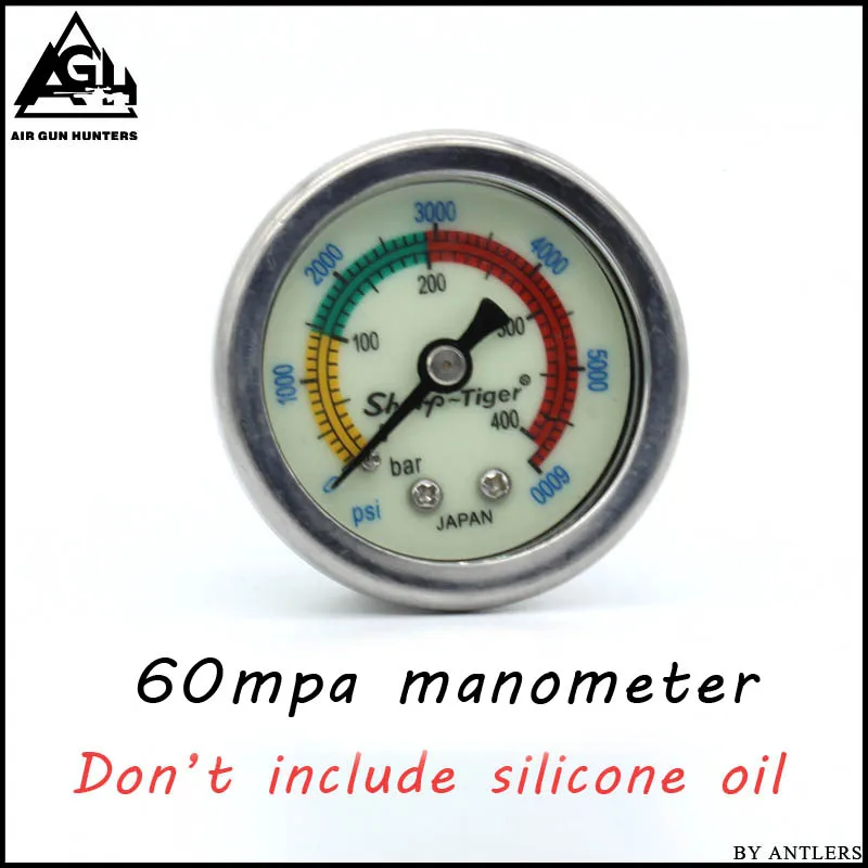 PCP компрессор высокого давления Манометр 40mpa/400bar/6000psi 1,5 дюймов 40 мм Диаметр M10* 1 резьба