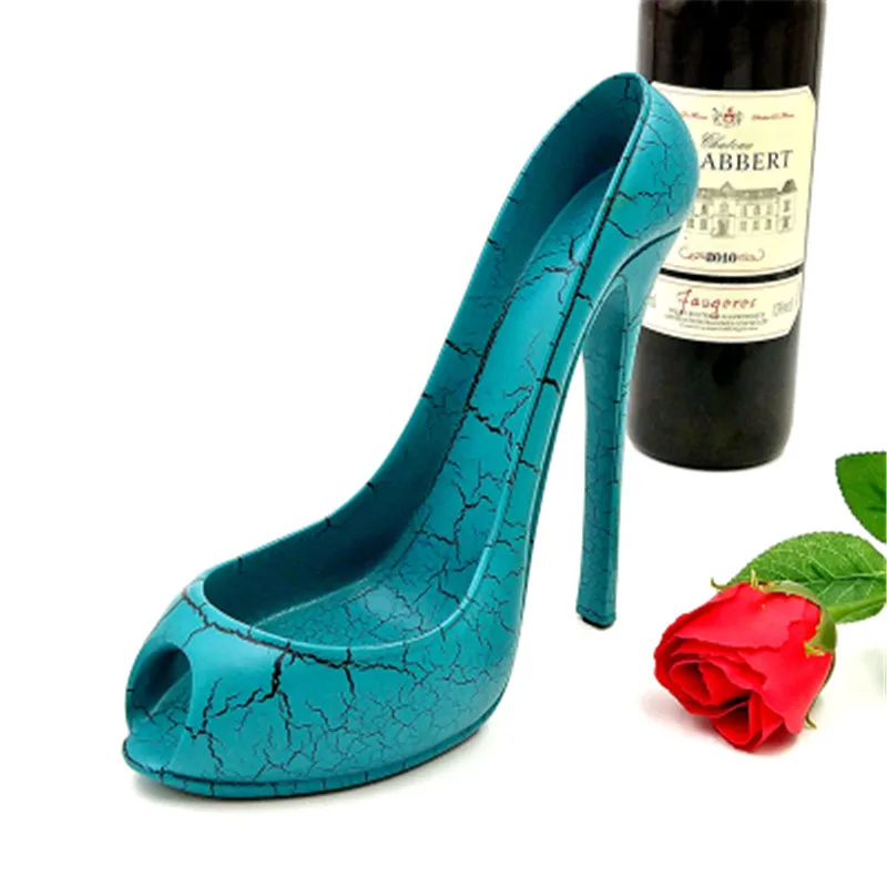 Обувь на высоком каблуке винный шкаф из смолы Ремесленная винная бутылка аксессуары для дома держатель вина L3080 - Цвет: Синий