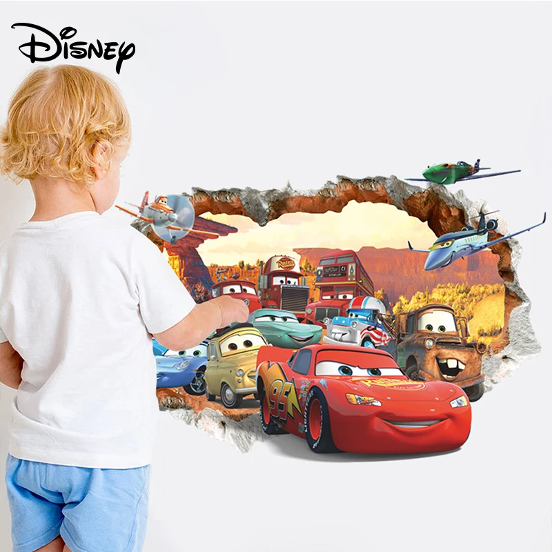 Us 4 19 16 Off Disney Pixar Cars Lightning Mcqueen Sticker Mater Pvc Waterproof Self Adhesive Bedroom Decoration Birthday Gift Toy For Kid In