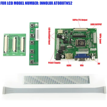 

HDMI VGA 2AV 50P TTL Controller Board Monitor for Raspberry PI 2 For INNOLUX AT080TN52 8" 800x600 Parallel TFT LCD Display Panel