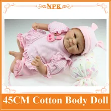 18 дюймов Куклы 45 см npk Reborn Куклы коллекция ручной реалистично силиконовые жив кукла с синий и коричневый средства ухода для век выбрать
