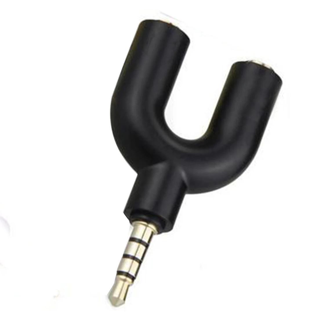 iphone jack earphone replace Audio Splitter Black 3.5mm 1 to U Shape Stereo 2 Male