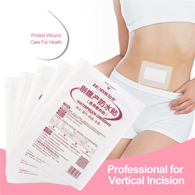 5Pcs/Pack Medical Wound Dressing Patch Caesarean Postpartum Waterproof Shower Bath Patch