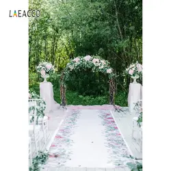 Laeacco Свадебные фотообои лес цветы Арка пол фотографии фоны индивидуальные фотографические фоны для фотостудии