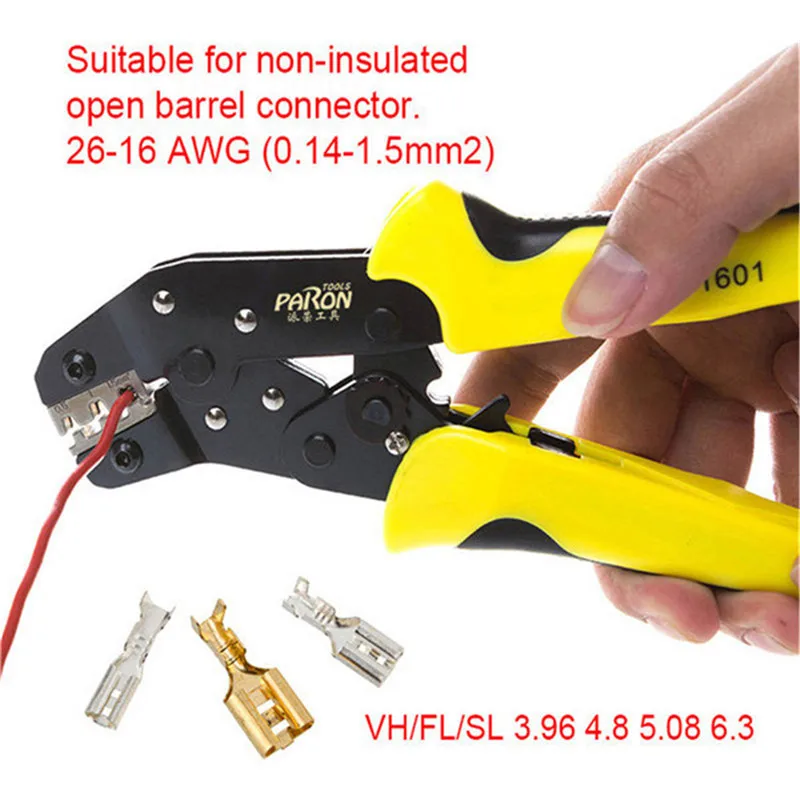 Paron original JX 1601 Multifunctional Ratchet Crimping Tool 26 16 AWG Terminals Pliers font b Electronics