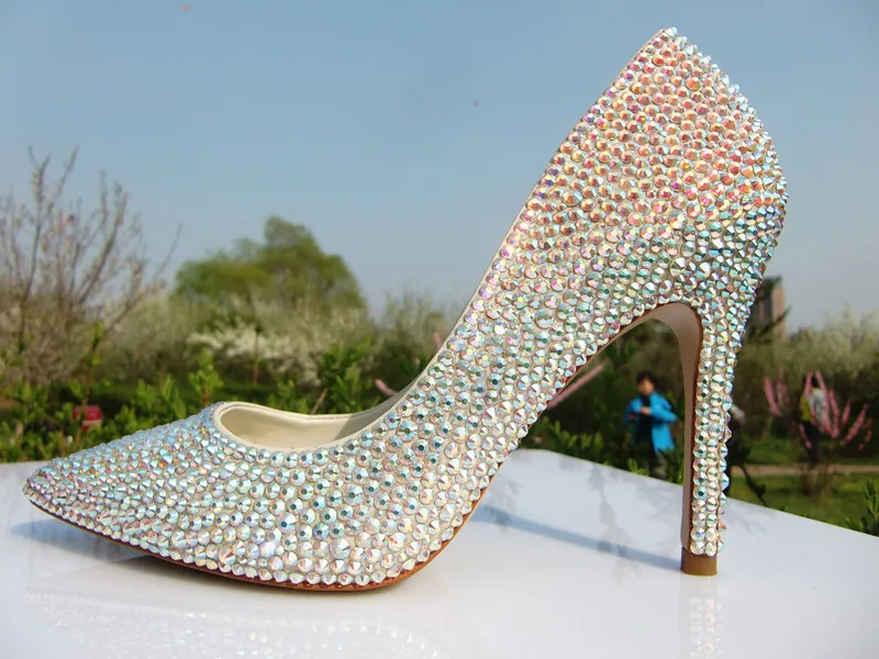 

Fashion High Heel Wedding Shoes Party Prom Shoes colorful diamond women shoes lady Rhinestone women pumps Free Shipping