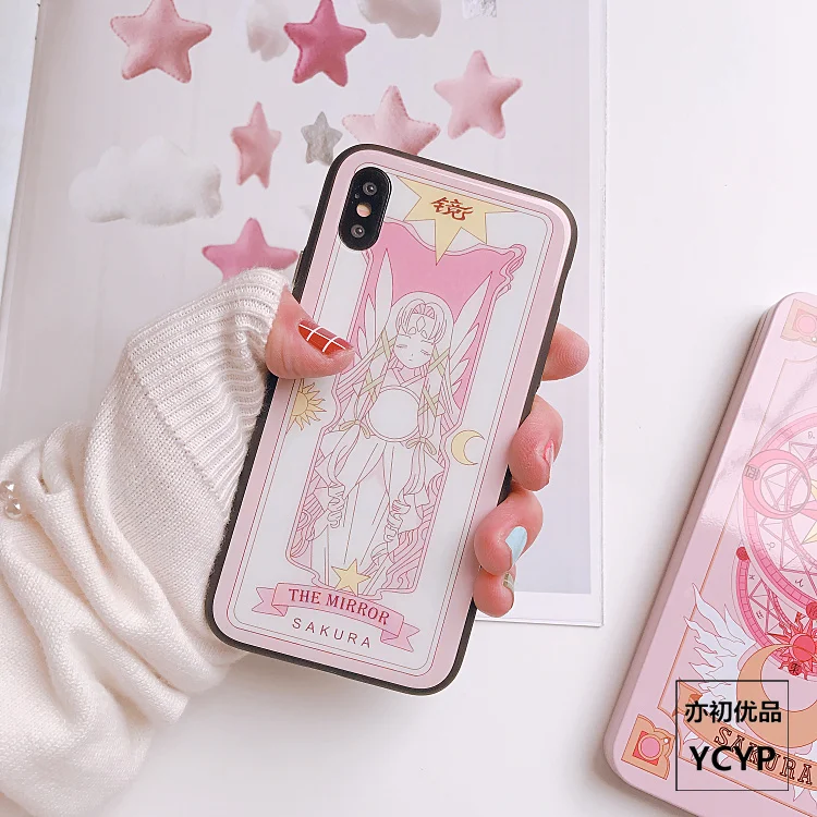 Для samsung S10 Plus S10E Sakura Card Captor закаленное стекло мультфильм аниме силиконовый чехол для samsung galaxy S9/S8 Plus Note 8 9