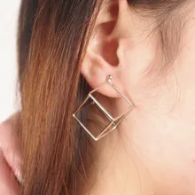 Женские серьги-гвоздики в форме кубика в стиле бохо, простые металлические геометрические серьги-гвоздики, Серьги Brincos 6A3032