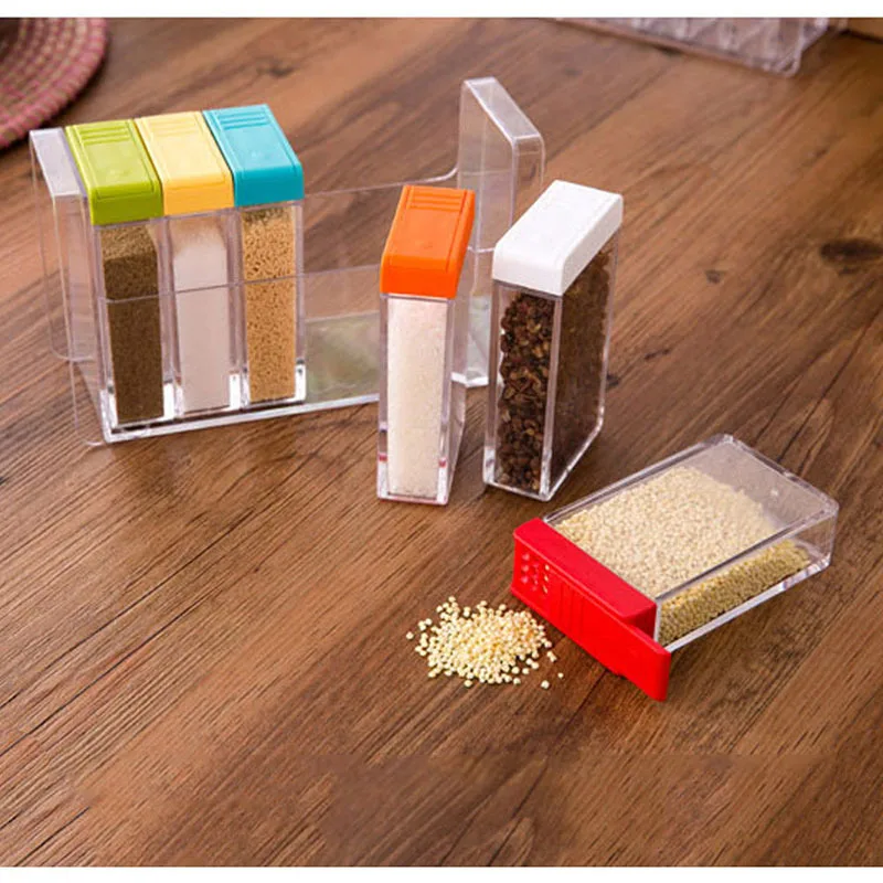 6 шт./компл. приправа контейнер для перца соли прозрачный акриловый держатель