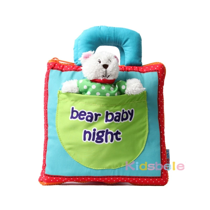 Обучающие Игрушки для раннего развития, Мягкая Книга Dear Baby Night Quiet Book Para Bebe, игрушки для новорожденных, познавательная книга