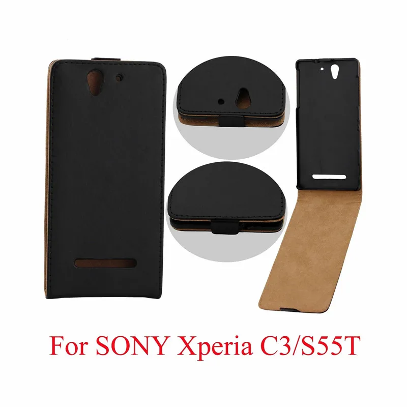 

Vertical PU Leather Flip Case Fundas Capa For Sony Xperia C3 Cover Back TPU Case Up-Down Open skin pouch Mobile Phone Bags