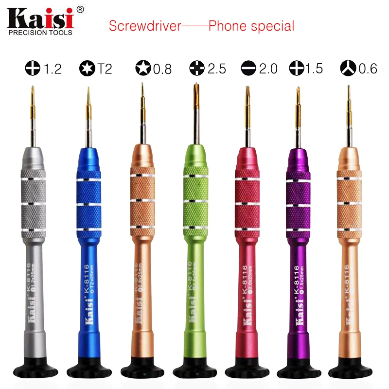 

Kaisi Slotted Phillips Torx Hex Tri-Wing Screwdriver For iPhone 7/Samsung/Huawei P8/Xiaomi Opening Repair Tools Kit