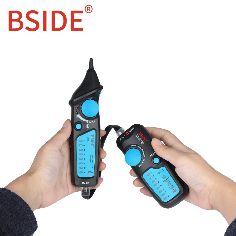 BSIDE FWT81 كابل المقتفي RJ45 RJ11 سلك الهاتف شبكة LAN التلفزيون الكهربائية خط الباحث الفاحص مع AVD06 جهاز قياس الجهد الكهربائي