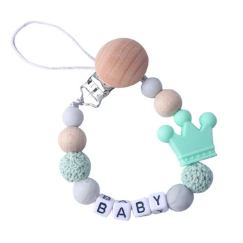 

DIY Silicone Personalised Name Baby Pacifier Clips, Funny Pacifier Chain with Mouse Holder for Baby, Baby Shower Gift BPA Free 3