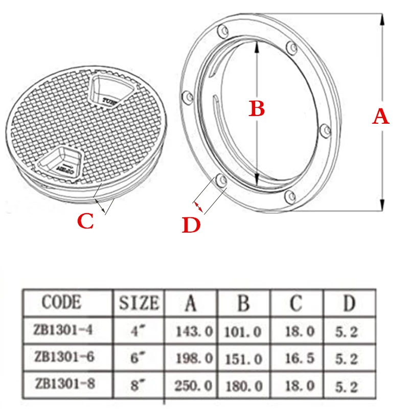 4/6/8 дюймовый белый анти-коррозийный инспекции пластины для яхты морского люка крышка лодка кабины вентиляционные отверстия крышки люка
