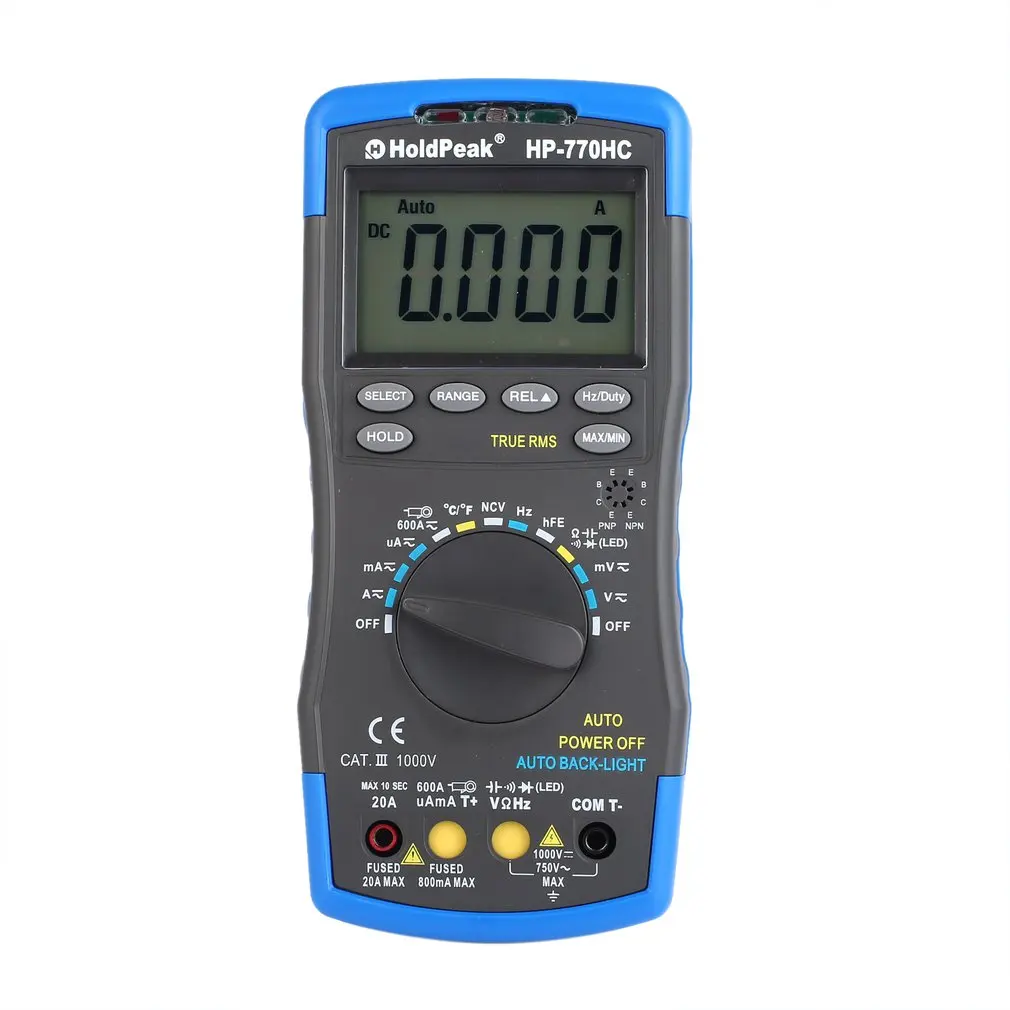 

HP-770HC Multimeter True RMS Auto Varying Digital Multimeter with NCV & Temperature / Frequency / Duty Cycle Test