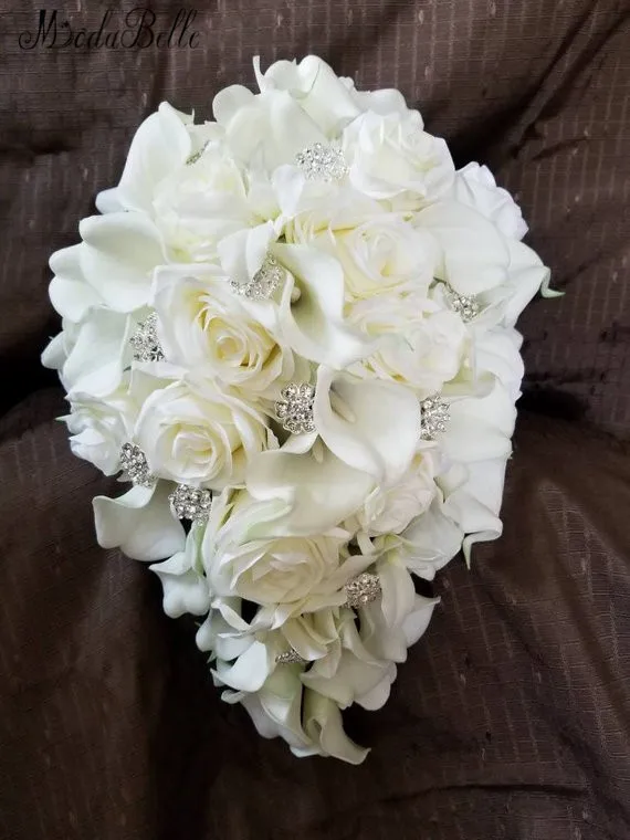 Modabelle белая Калла Лилия свадебная брошь букет Fleur Artificielle Mariage цветок невесты Свадебные аксессуары, букеты