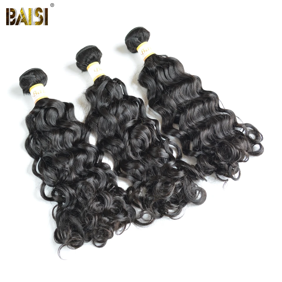 BAISI волосы малазийские Remy пучки волос влажная волна натуральный цвет человеческие волосы пучки 10-28 дюймов