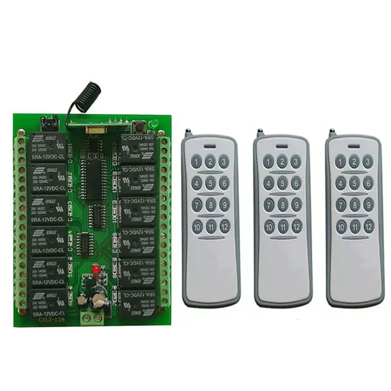 DC 12V 24V 10A 12 CH 12CH RF беспроводной переключатель системы дистанционного управления