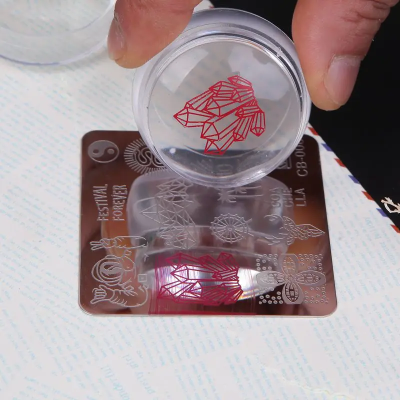 

NEW XXL Size Bottle Shape 3.5cm Clear Silicone Jelly Stamper with Cap Chess Design Nail Art Stamper & 1Scraper ,YZ014734