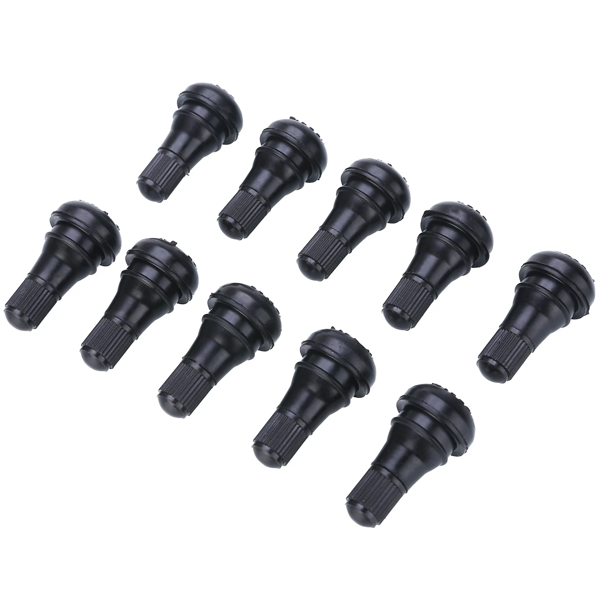 Wheels Tires Parts 10pcs Auto TR412 Tire Valve Stems Short Black Rubber Tyre Tubeless Snap-in Vavle Moped Motorcycle Car Quad
