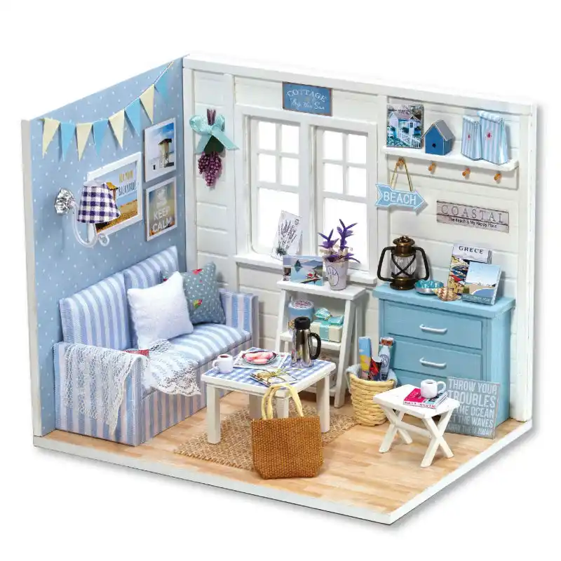 Casa De Munecas En Miniatura Para Ninas Casa De Munecas En Miniatura Con Juguete De Muebles De Madera Rompecabezas 3d Doll House Diy Miniaturadoll House Diy Aliexpress