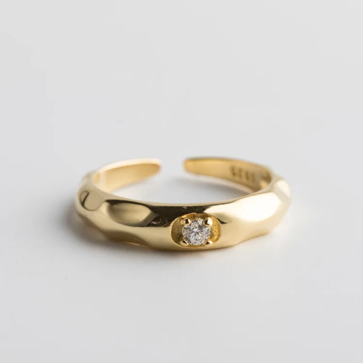

2018 Gold Ring Mosaic Crystal Jewelry Wedding Rings for Women Accessories Personality Simple Design