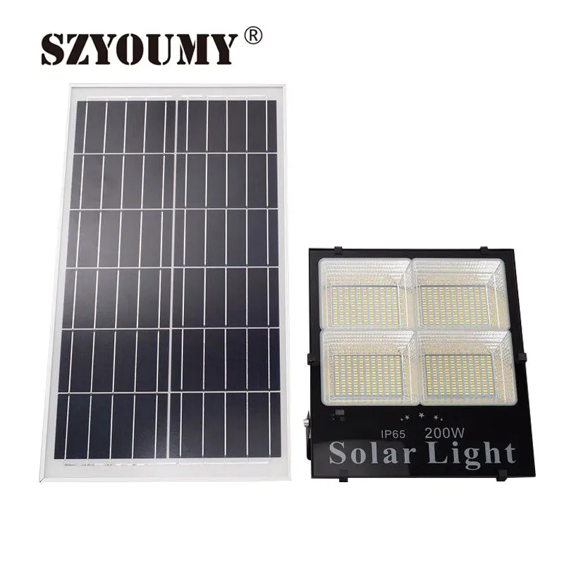 

SZYOUMY 1PCS New HIGH Quality Outdoor Garden Solar Powered Lamp 25W 40W 60W 120W 200W Led Solar Flood Light with Remote Control