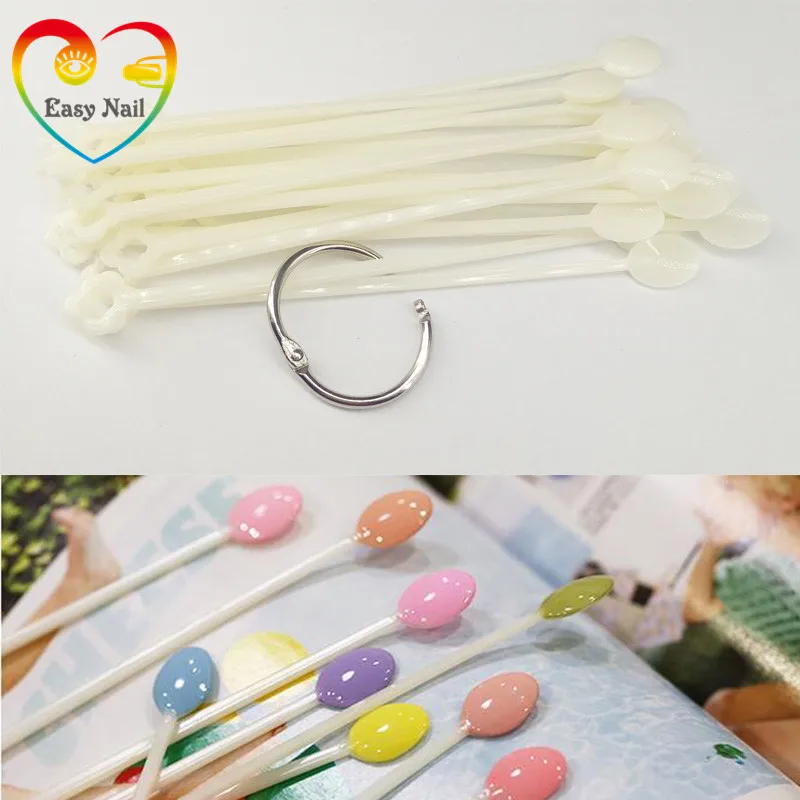 

20pcs Spoon Shape Nail Art Tips Sticks False Display Practice Fan Polish Gel Swatches Color Sample Tools Equipment Manicure Pro