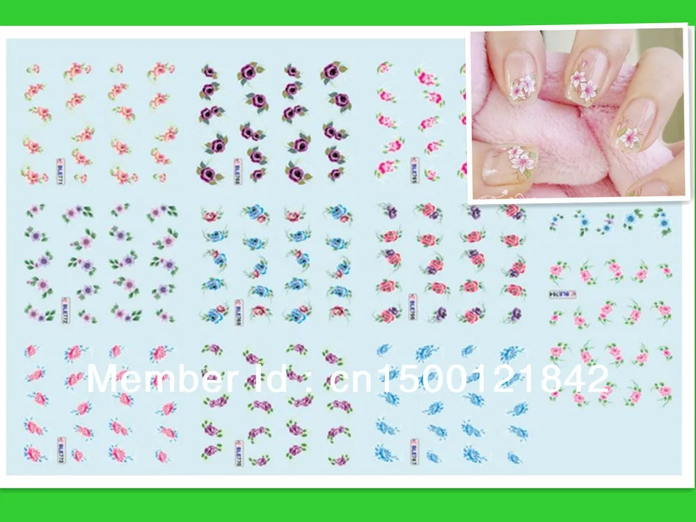 

20pack /lot BLE series Water transfer nail sticker +DHL / EMS free shipping