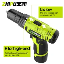 

ZHIPU 15V Lithium Drill Dual Speed Rechargeable Pistol Drill Multi-function Household Electric Screwdriver Power Tool Set Chuck