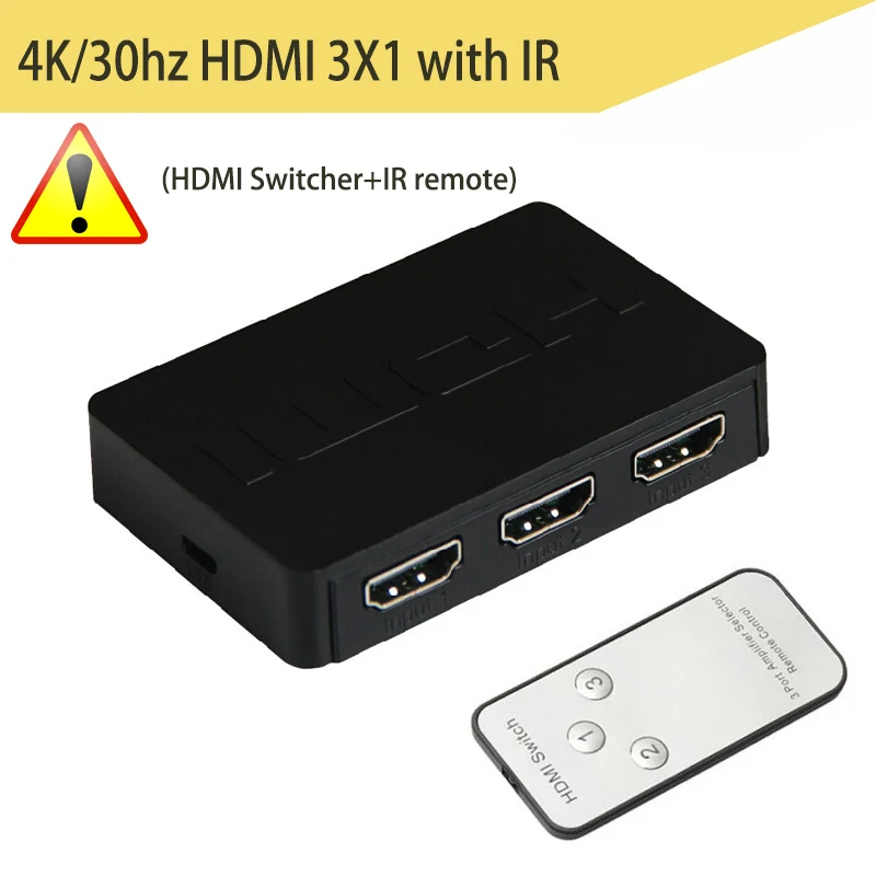 1080P HDMI коммутатор 5X1 Переключатель Селектор HDMI 3 в 1 выход для DVD STB PS4 - Цвет: 4K 3X1 with IR
