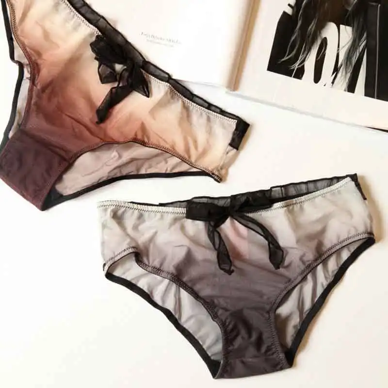 SP&CITY Fashion Gradient Sexy Panties Women Bow Sweet Transparent Panties Soft Breathable Cute Underwear Ladies Cotton Briefs SP&CITY Fashion Gradient Sexy Panties Women Bow Sweet Transparent Panties Soft Breathable Cute Underwear Ladies Cotton Briefs