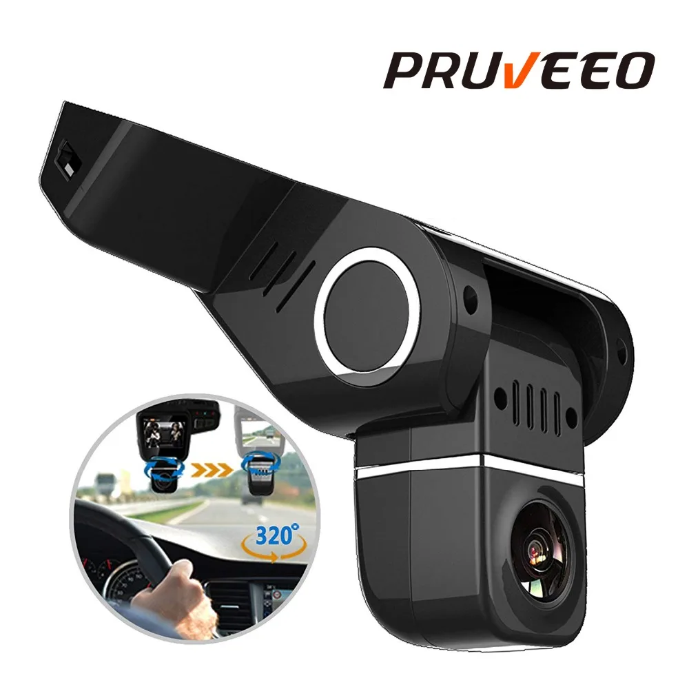 Автомобильный видеорегистратор Pruveeo 1080P Full HD угол обзора 170 градусов для
