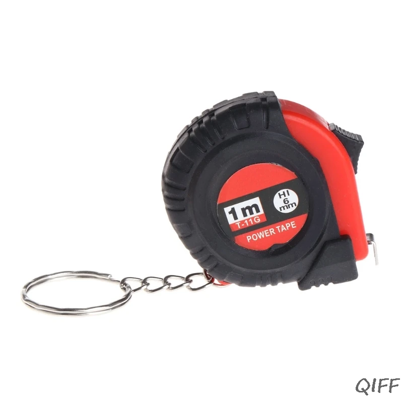 

Mini Tape Measure With Key Chain Plastic Portable 1m Retractable Ruler cm/Inch Mar28