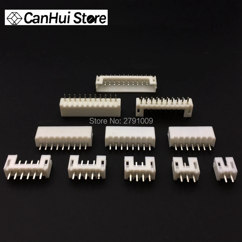 

100 pcs of PH-A 2.0mm 2-14Pin Straight JST Socket Male Connector White
