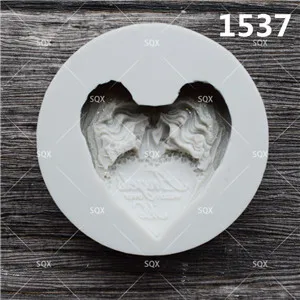 1537 Love Angel силиконовая форма, инструмент для украшения торта, форма для шоколада, форма для помадки 1534-37 - Цвет: 1537