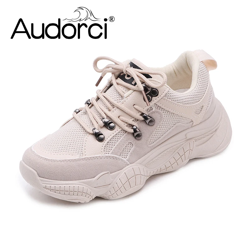 Audorci 2018 Осенняя Женская модная Легкая сетчатая обувь женские повседневные
