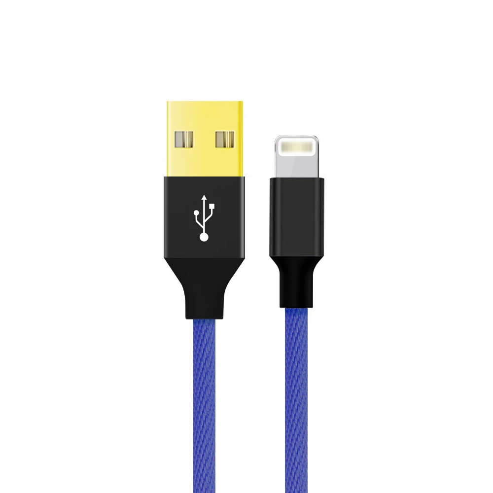 Suntaiho USB кабель для Iphone 8 позолоченный USB кабель быстрое зарядное устройство кабель для передачи данных для iPhone X 7 6 5S кабели для мобильных телефонов - Цвет: Синий