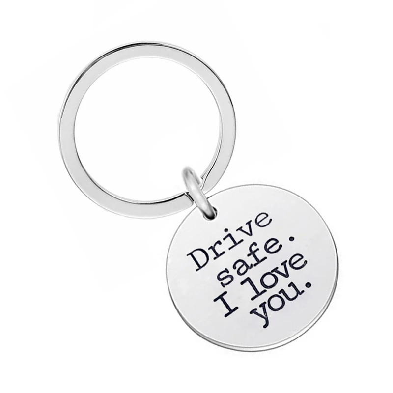 "Drive Safe" Keychain Gift For Boyfriend, Husband, Dad - Laser Engraved Stainless Steel With Gift Box